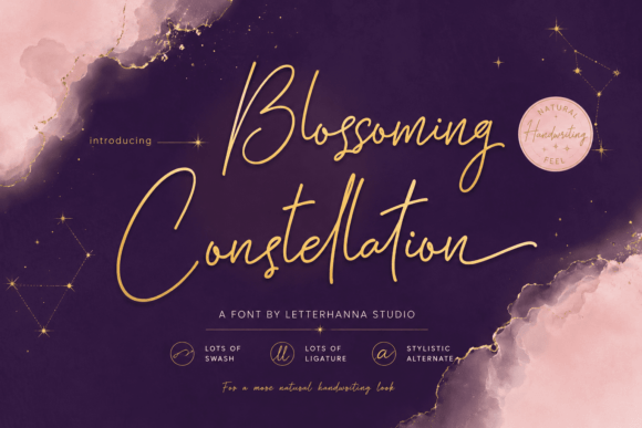 The Creative Handwriting Font Blossoming Constellation